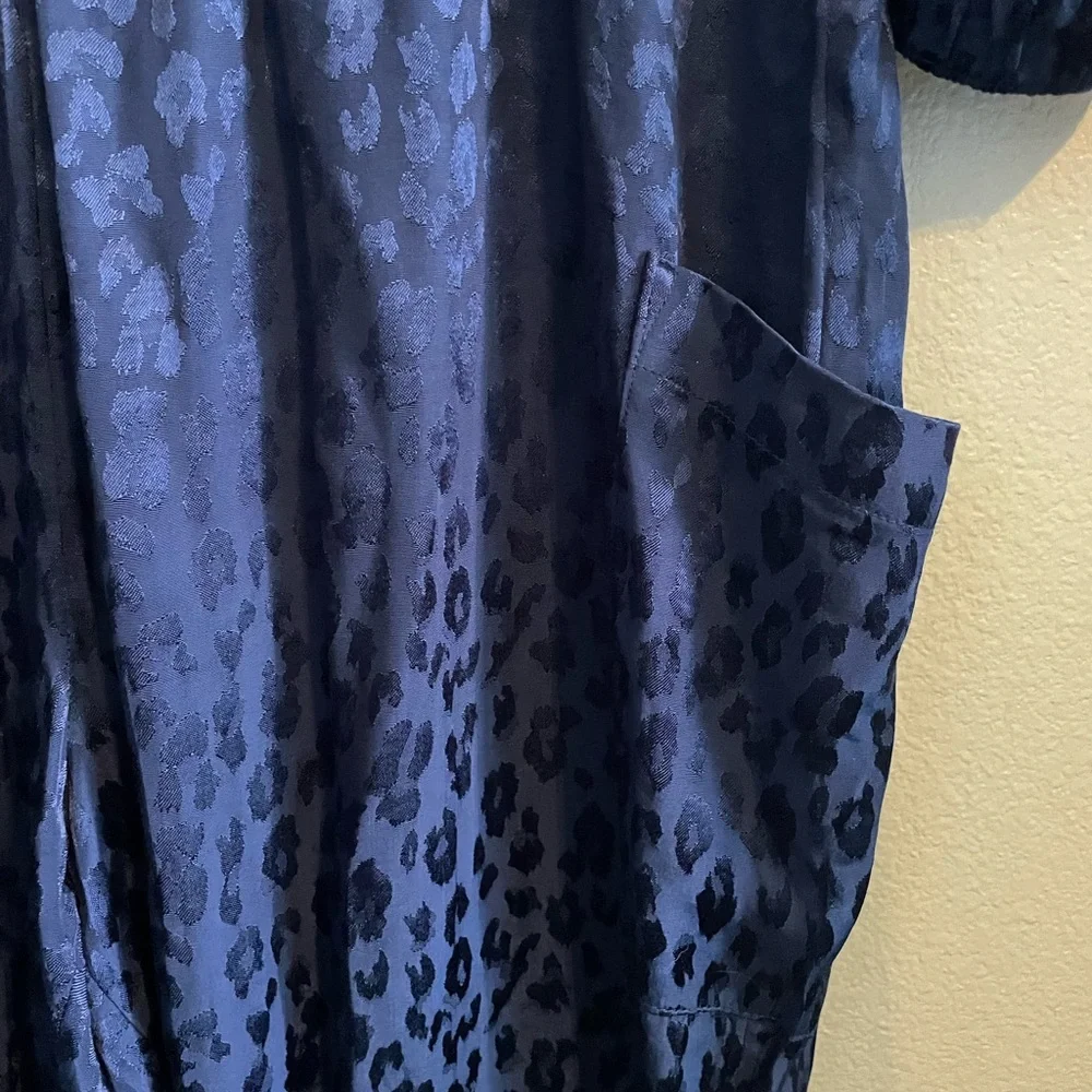 On  34th Animal Print Navy Blue Jumpsuit - Picture 5 of 8